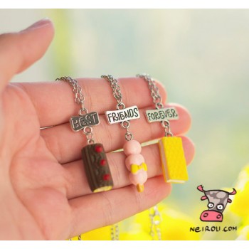 Кулон для троих друзей "Best Friends Forever. Сладости. Цена за набор